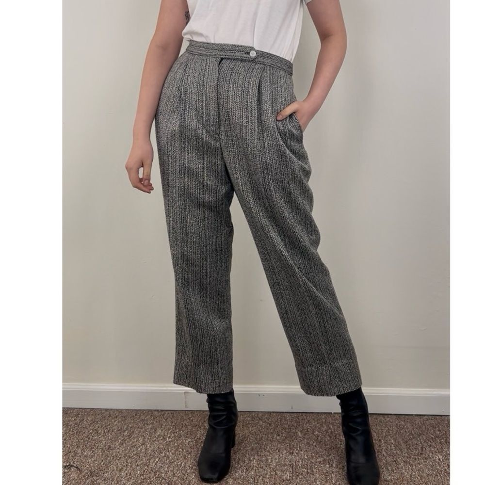 Vintage Weathervane Union Made Black and White Tweed Trousers